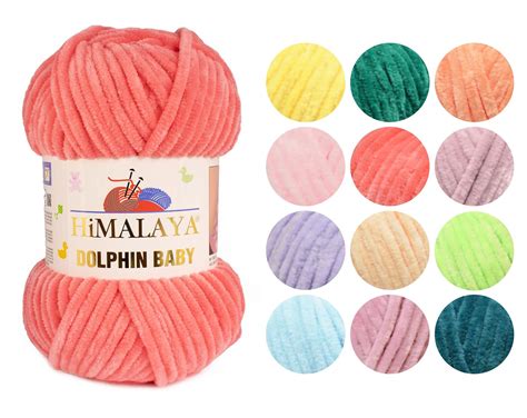 Plush yarn himalaya dolphin baby - Himalaya Dolphin Baby yarn is the perfect soft plush for knitting or crochet items for children and adults. ... Himalaya Dolphin Baby Characteristics: Material: 100% polyester Weight: 3.5 oz (100 g) Length: 120 meters (131 yards) Needles: 6,5 mm Crochet Hook: 4,5 mm